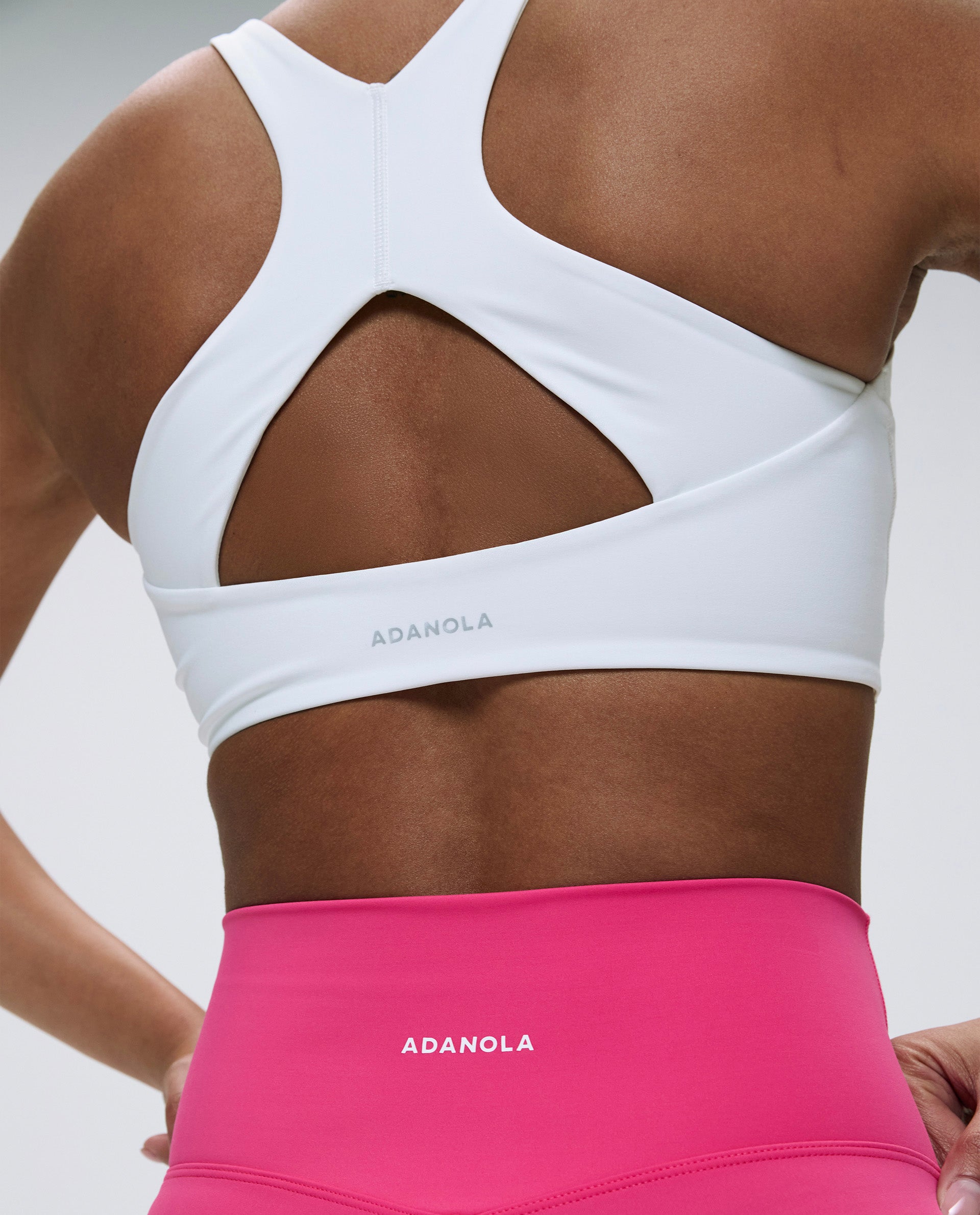 Ultimate Racer Cut Out Sports Bra - White | High Support Workout Bra for Running, Yoga & Gym | Breathable & Comfortable Activewear