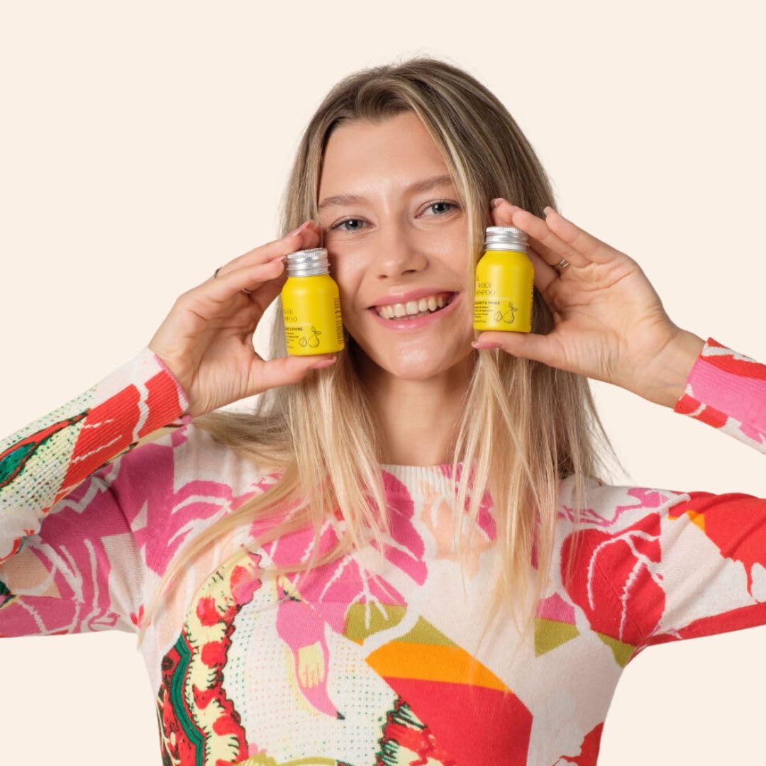 Invigorating & Stimulating Thyme & Bergamot Powder Shampoo in Eco-Friendly Aluminum Bottle - 2.47 oz | Travel-Friendly, Zero Waste Hair Care for Camping & Gym