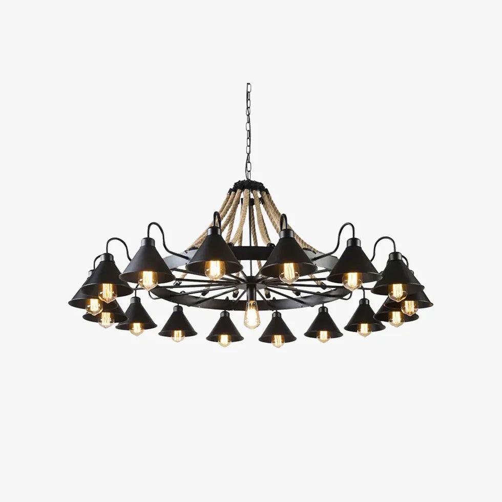 Vintage Wheel Shaped Radiant Crystal Chandelier - Elegant Ceiling Light Fixture for Dining Room, Living Room & Bedroom Decor
