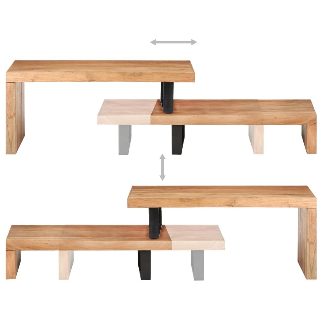 2-Piece Acacia Wood Coffee Table Set - Modern & Durable Living Room Furniture for Small Spaces, Home Decor, and Entertaining Guests