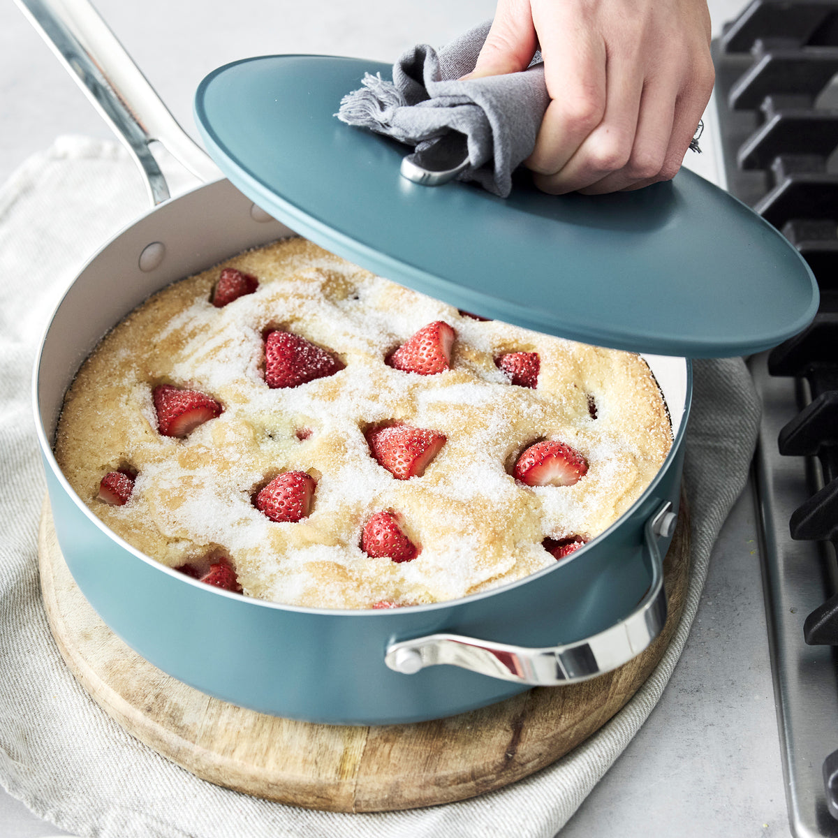 Nova Ceramic Nonstick 10-Piece Cookware Set - Deep Teal Blue | PFOA-Free Healthy Cooking Pots & Pans | Perfect for Frying, Sautéing & Everyday Meals
