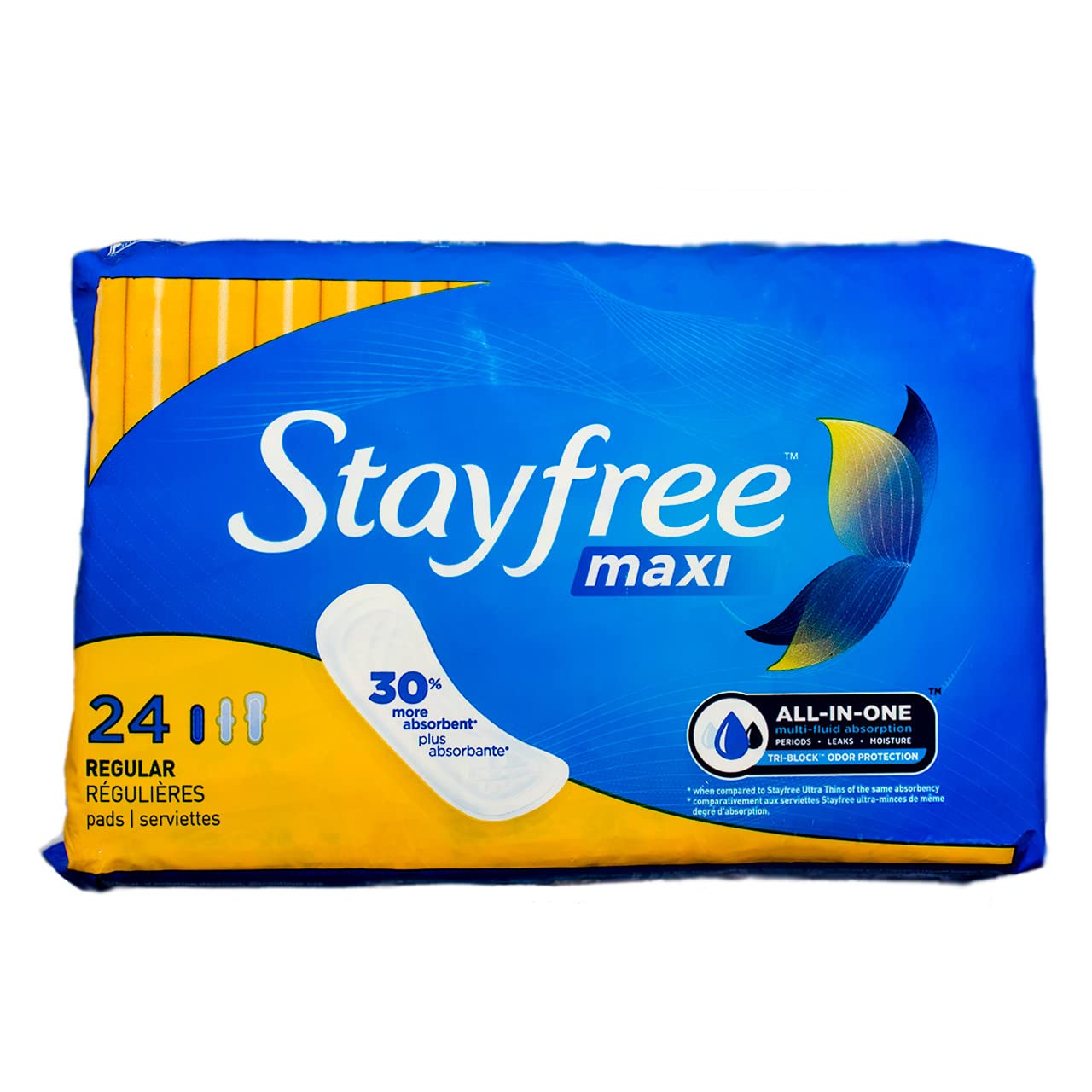 Stayfree Regular Maxi Pads, 24 Count (Pack of 12) | Ultra Thin Sanitary Napkins for Women | Perfect for Daily Protection & Overnight Use