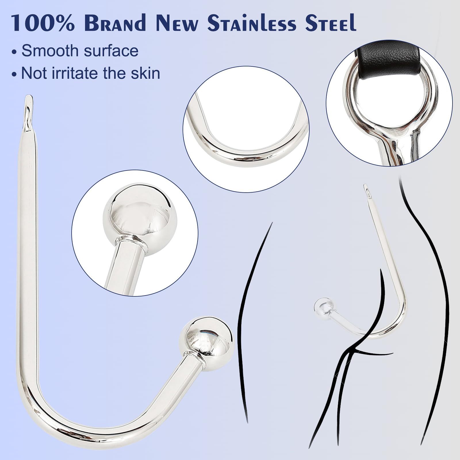 BDSM Bondage Kit - Adjustable Anal Hook, Wrist Restraints, Collar & Traction Chain for Couples | Role Play Sex Toys for Beginners | Perfect for Bedroom Games & BDSM Scenes