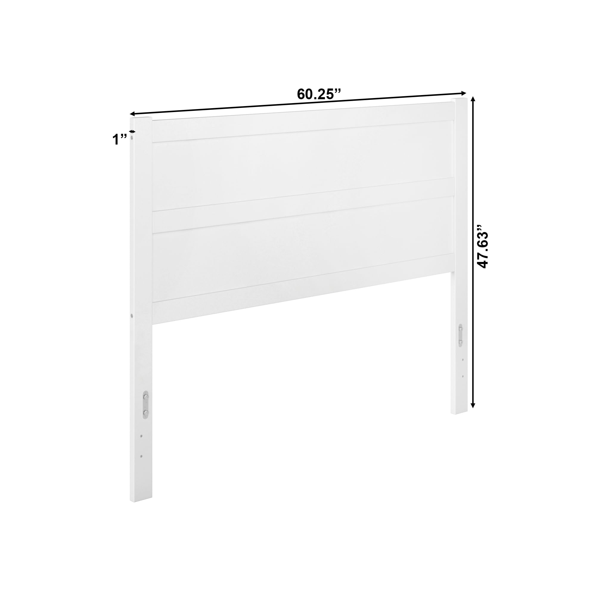 AFI NoHo Solid Wood Panel Headboard with USB Charging Port - Queen Size Bed Frame Headboard in White | Modern Bedroom Furniture for Master & Guest Rooms