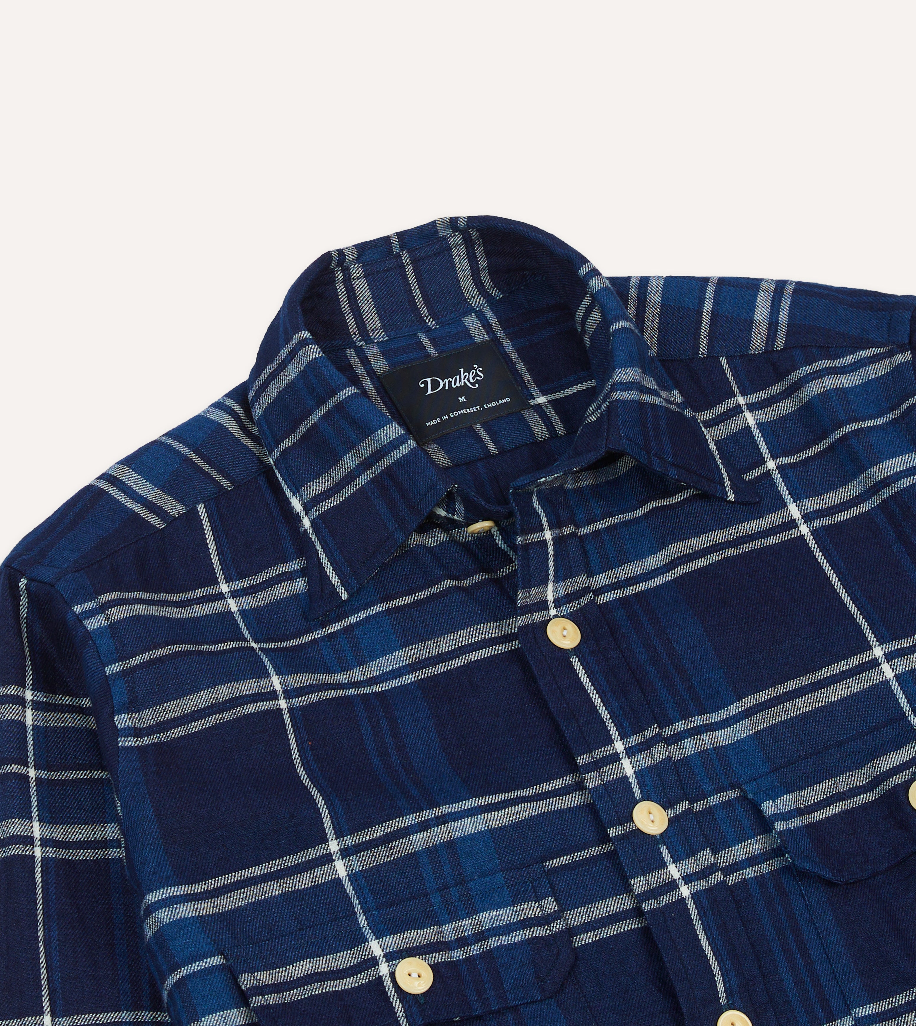 Premium Blue Check Cotton Long Point Collar Dress Shirt for Men - Business Casual & Office Wear - Perfect for Work, Interviews, and Professional Events