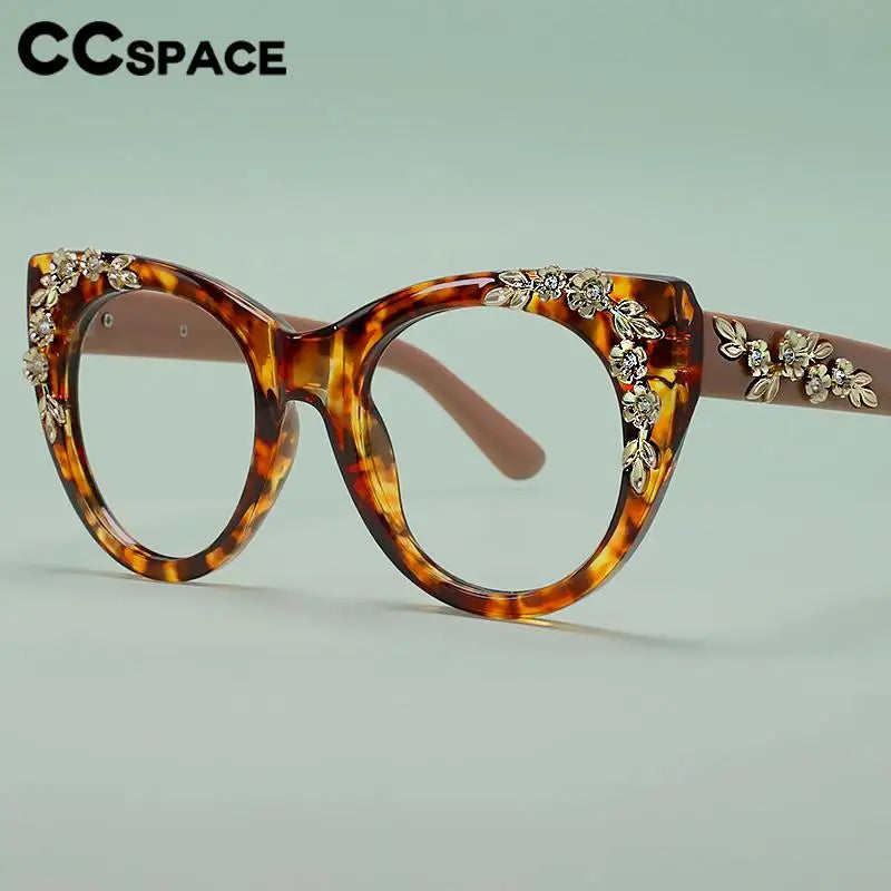 CCspace Women's Full Rim Cat Eye Plastic Reading Glasses +1.00 to +3.50 Strength - Stylish Lightweight Frames for Reading, Computer Work & Office Use