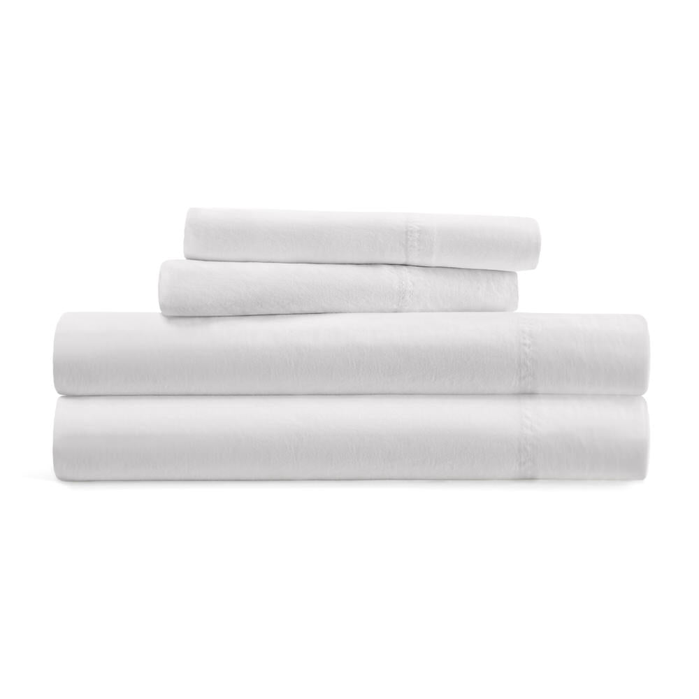 4 Piece 100% Long Staple Cotton Sheet Set - Queen Size Bed Sheets for Soft & Breathable Sleep - Perfect for Home, Hotel, and Dorm Room Comfort