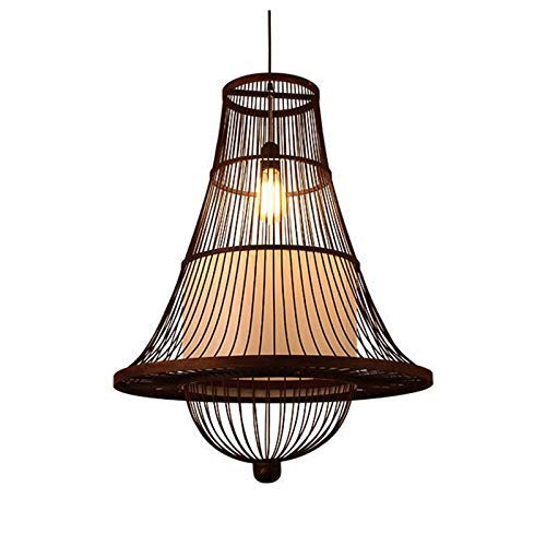 Handmade Bamboo Woven Lantern Chandelier - Modern Rattan Wicker Ceiling Pendant Light for Bar, Hallway, Bookstore, Restaurant & Boho Home Decor - Perfect for Indoor and Outdoor Lighting