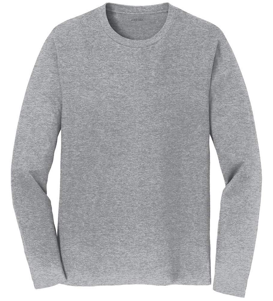 Joe's USA Men's Soft Cotton Long Sleeve Lightweight T-Shirts - Breathable Comfort Fit Casual Shirts for Everyday Wear (Sizes S-6XL) - Perfect for Work, Gym & Outdoor Activities