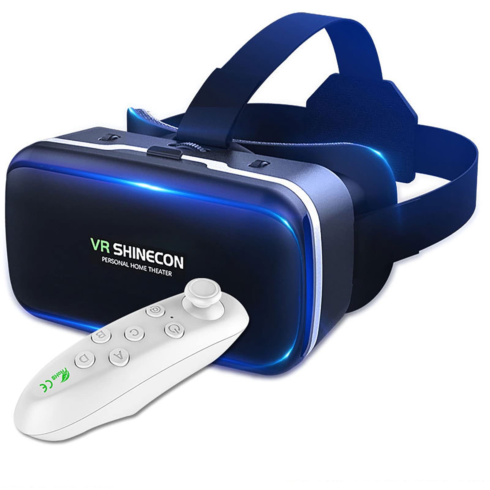 MYPOWR 3D VR Glasses Headset with Remote Control, Eye Care System for iPhone & Android Smartphones 4.7-6.6 Inch, Bluetooth VR Goggles for Immersive Gaming & Movie Watching (Black, Model Y2) - Perfect for Home Entertainment & Virtual Reality Experiences