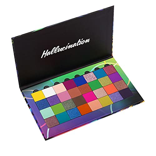 32-Color High Pigment Rainbow Eyeshadow Palette - Magnetic DIY Makeup Kit with Shimmer, Matte, Glitter & Metallic Shades | Long-Lasting, Blendable Neutral & Dramatic Eye Makeup for Party, Wedding & Everyday Looks