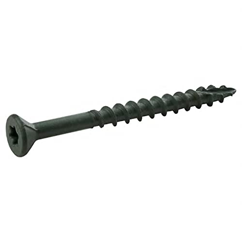 Grip-Rite PrimeGuard Plus No. 9 S X 2.5 in. Star Bugle Head Deck Screws - 25 lb (748 Pack) - Corrosion Resistant Fasteners for Outdoor Decking, Fencing & Wood Construction Projects