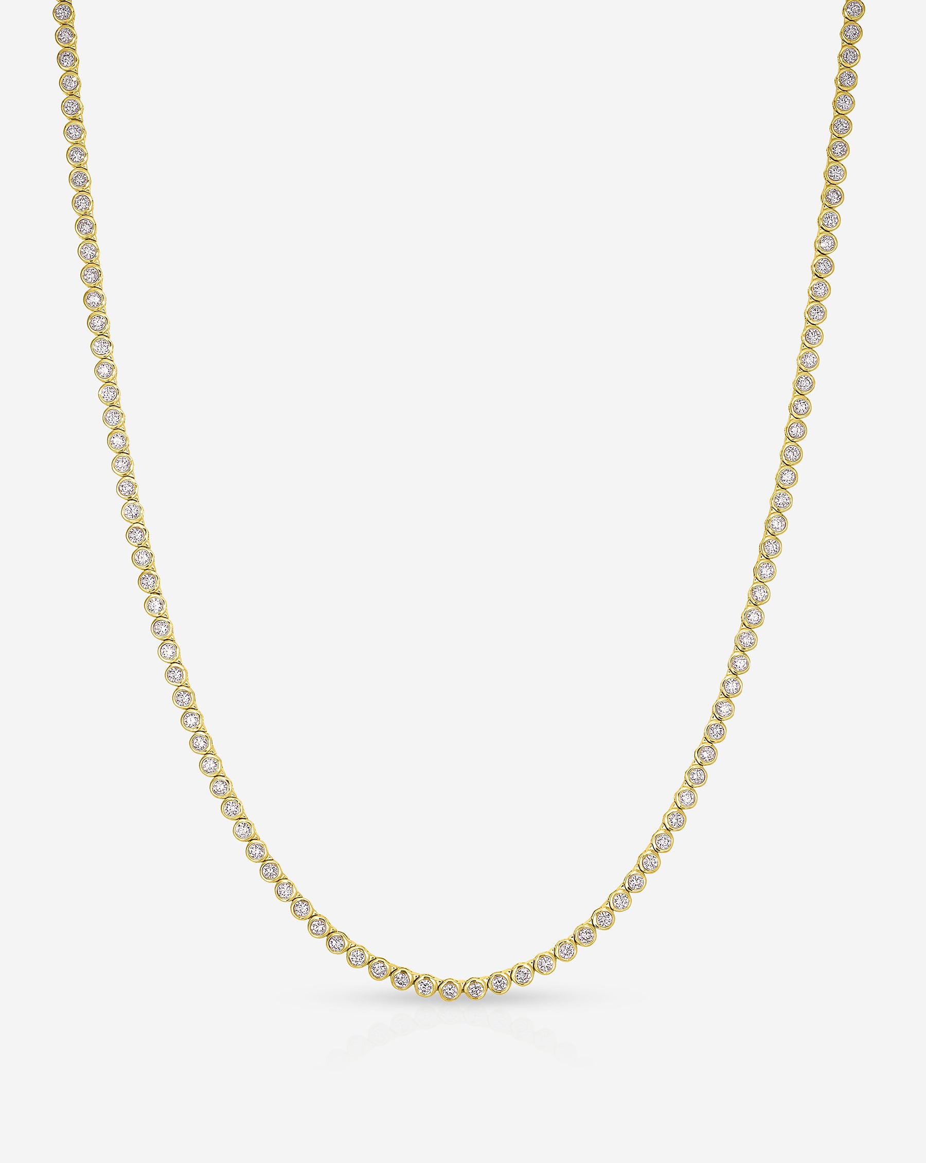 Bezel Mini Diamond Tennis Necklace - Elegant 14K Gold Dainty Chain for Women | Perfect for Weddings, Anniversaries & Special Occasions