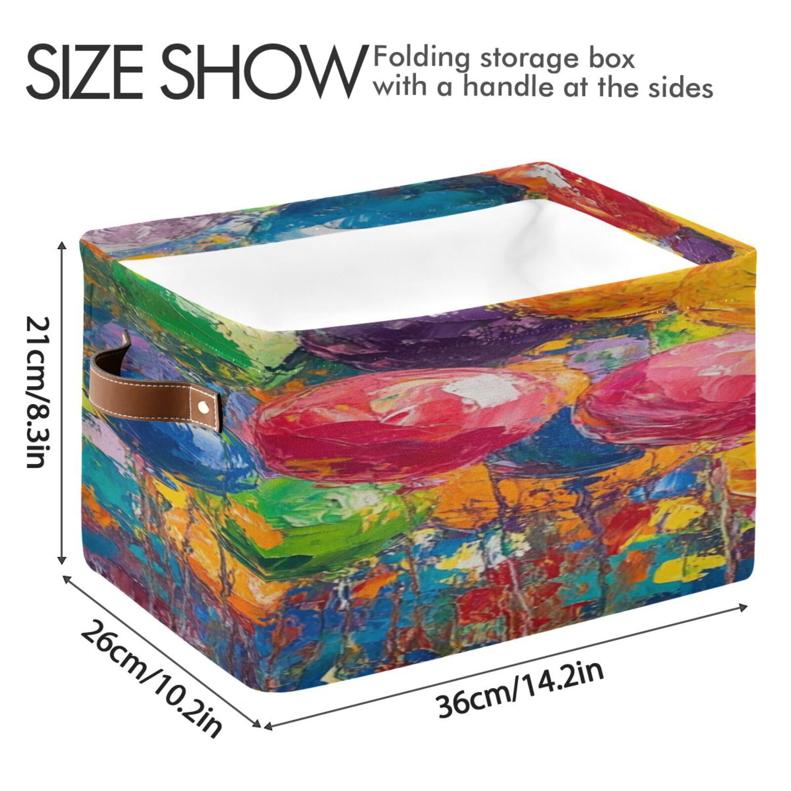 Large Foldable Storage Baskets with Handles - 2 Pack Home Organization Bins for Closet, Shelves & Toy Storage | Space Saving Organizers for Bedroom, Nursery & Laundry Room