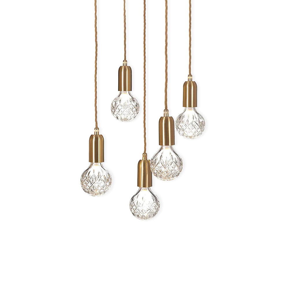 Crystal Bulb Pendant Light - Elegant Glass Ceiling Lighting Fixture for Dining Room, Kitchen Island & Bedroom Decor