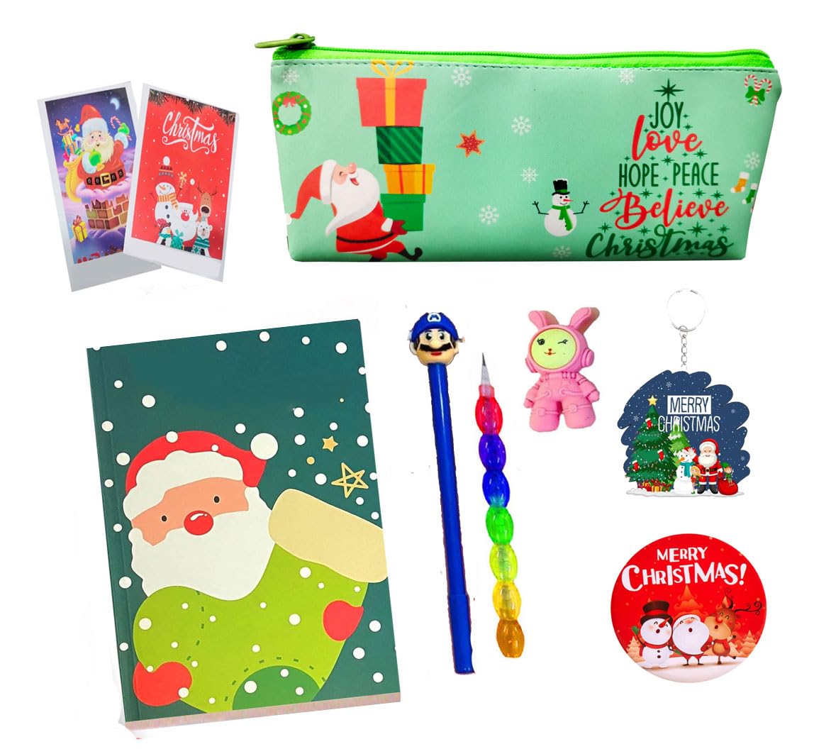 SHUDAUSHI® Santa Claus Christmas School Stationery Kit - 24-Piece Kids Gift Set for Holiday Party Favors, Classroom Supplies & Return Gifts (Style 5) | Perfect for Christmas Celebrations, School Events & Children's Holiday Activities