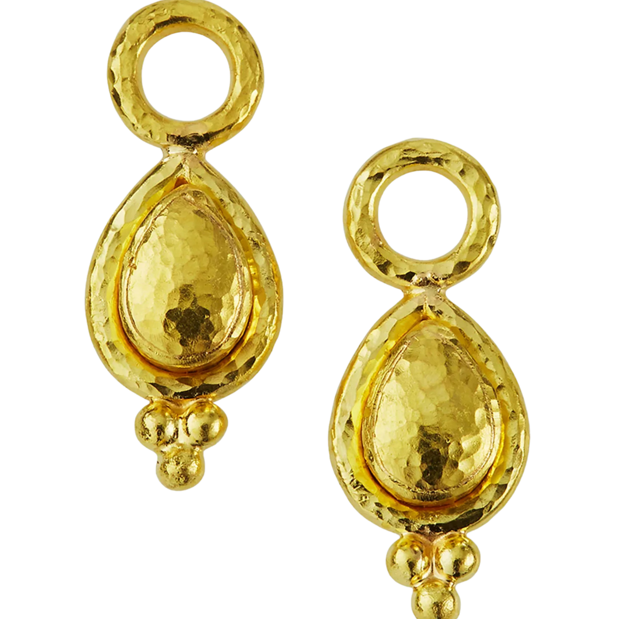 Elizabeth Locke 14K Gold Teardrop Triad Earrings - Elegant Dangle Charms for Women, Perfect for Weddings, Parties & Special Occasions