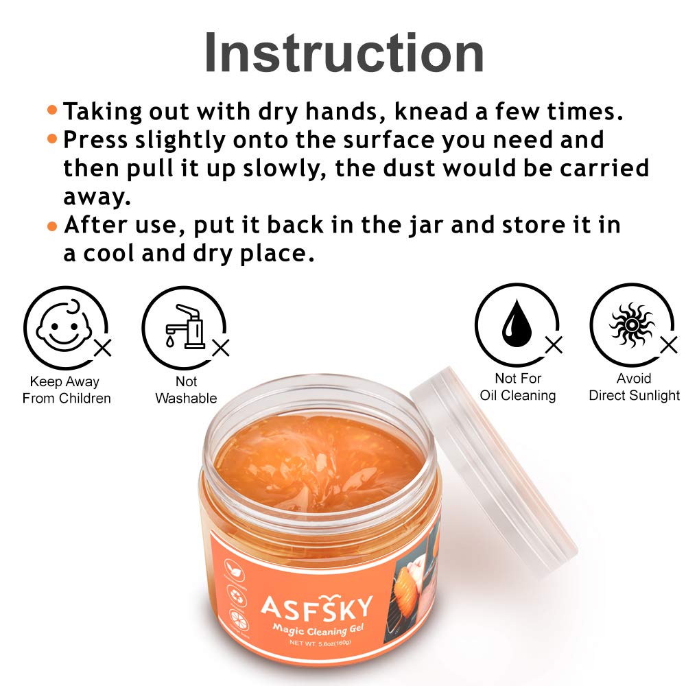 **ASFSKY Car Cleaning Gel - Auto Detailing Putty for Dust Removal from Air Vents, Dashboard & Cup Holders | Reusable Car Interior Cleaner for Deep Cleaning | Perfect for Cars, Trucks & SUVs**    *(Use Case: Ideal for quick car detailing, removing stubborn dust from tight spaces, and keeping your vehicle's interior spotless.)*