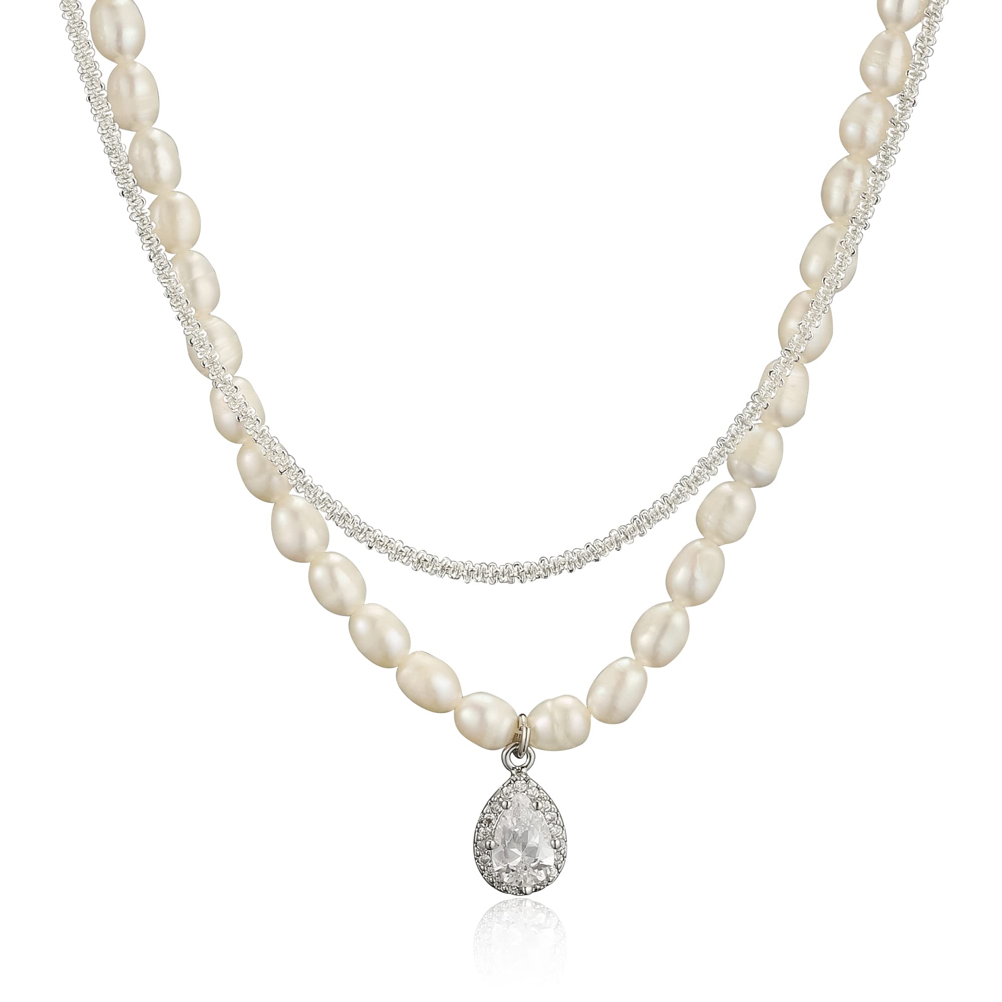 Adjustable Layer Chain Freshwater Pearl Necklace for Women - Vintage Fashion Jewelry Gift for Wife, Her Birthday, Anniversary & Special Occasions | Perfect for Weddings, Parties & Everyday Elegance
