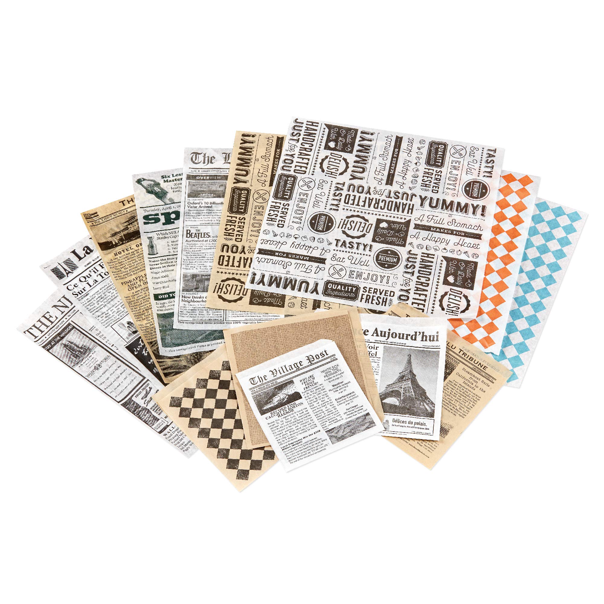 G.E.T. 4-T4000 Brown Cone Basket Liners - 2000 Pack Food-Safe Deli Wrap Paper & Double Open Bag Tissue Liners for Bakeries, Restaurants & Takeout Services