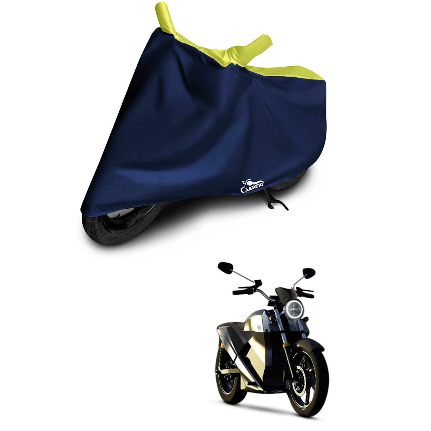 **AARTRI Earth Energy EV Evolve R 2022 (BS-2,3,4,6) Waterproof Dustproof UV Protection Motorcycle Body Cover - Strip Yellow - Ideal for Outdoor Parking & Long-Term Storage**