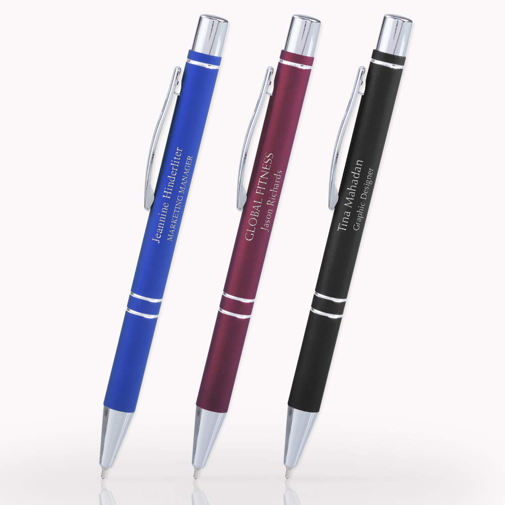 5 Custom Laser-Engraved Metal Ballpoint Gel Ink Pens - Free Personalization - Premium Corporate Gifts for Birthdays, Anniversaries, Graduations & Holidays - Perfect for Business Promotions, Client Appreciation & Special Occasions