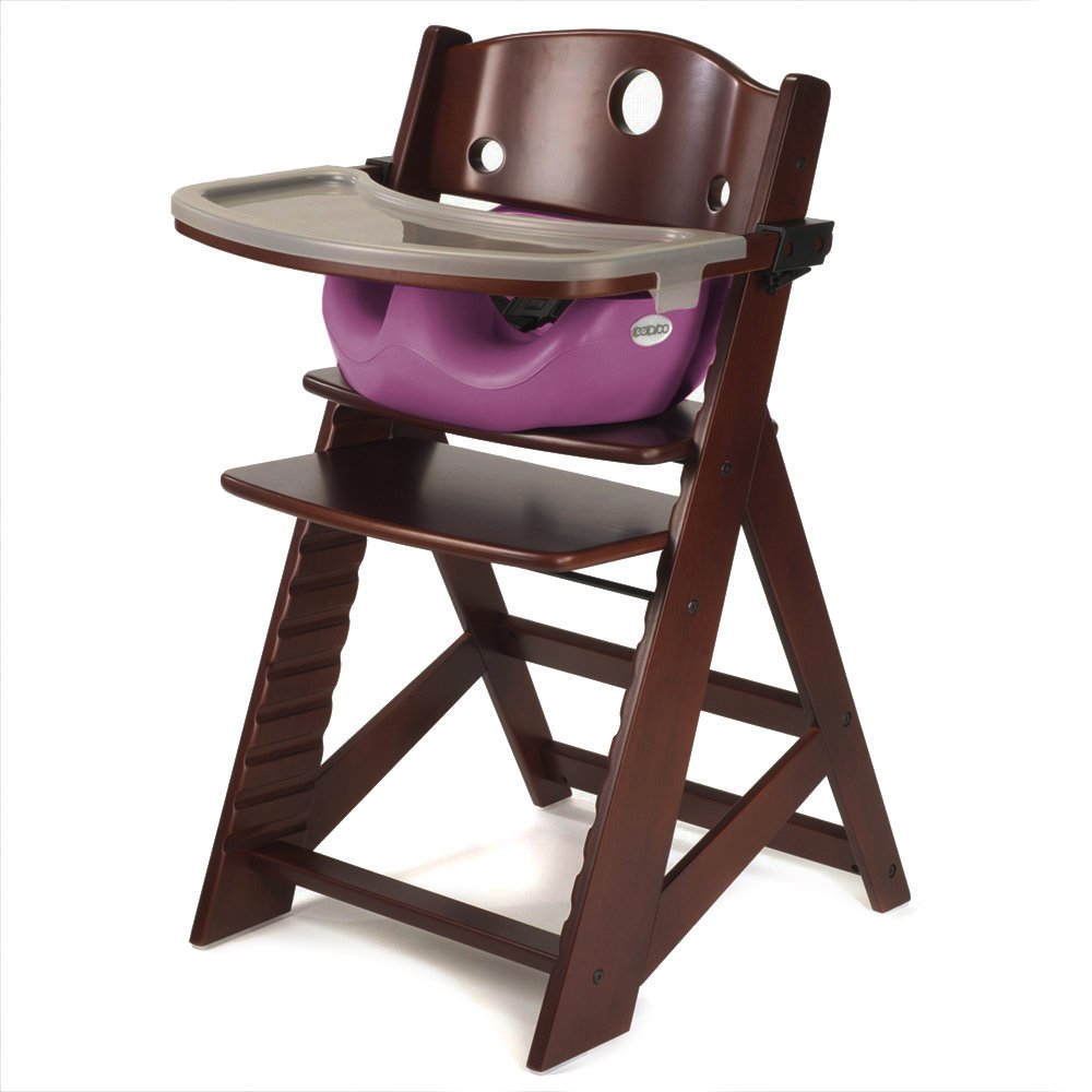 Kekaroo Height Right High Chair with Infant Insert & Tray - Adjustable Baby Feeding Chair in Mahogany/Raspberry | Perfect for Dining, Weaning & Family Mealtime