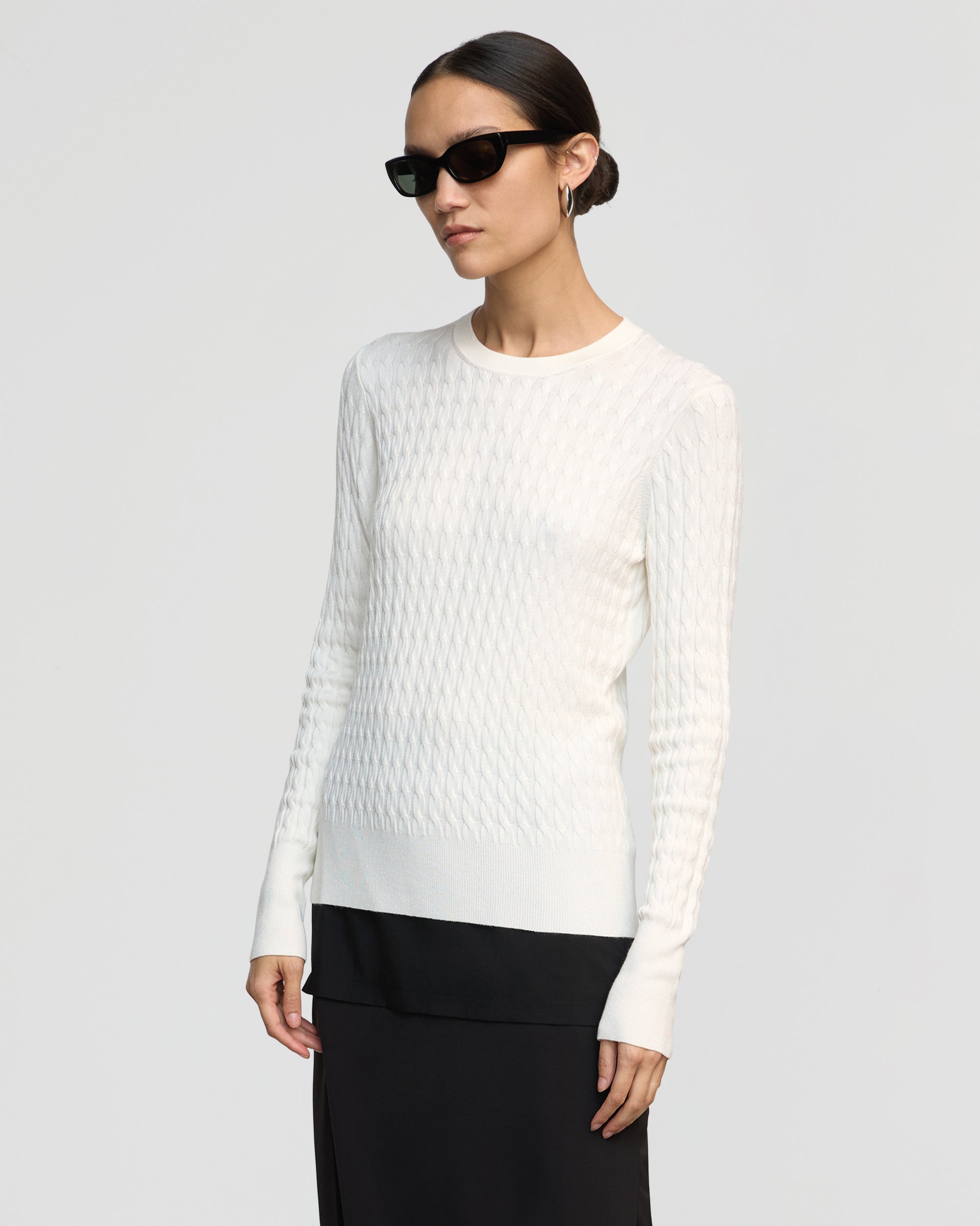 Rania Lightweight Cable Knit Sweater for Women - Cozy Pullover for Fall & Winter - Perfect for Casual Outfits and Layering