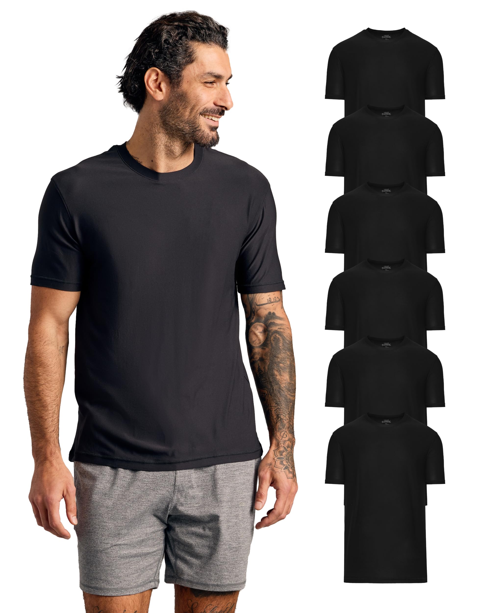 True Classic Men's Workout Shirts - Quick Dry Gym Tees for Fitness & Running