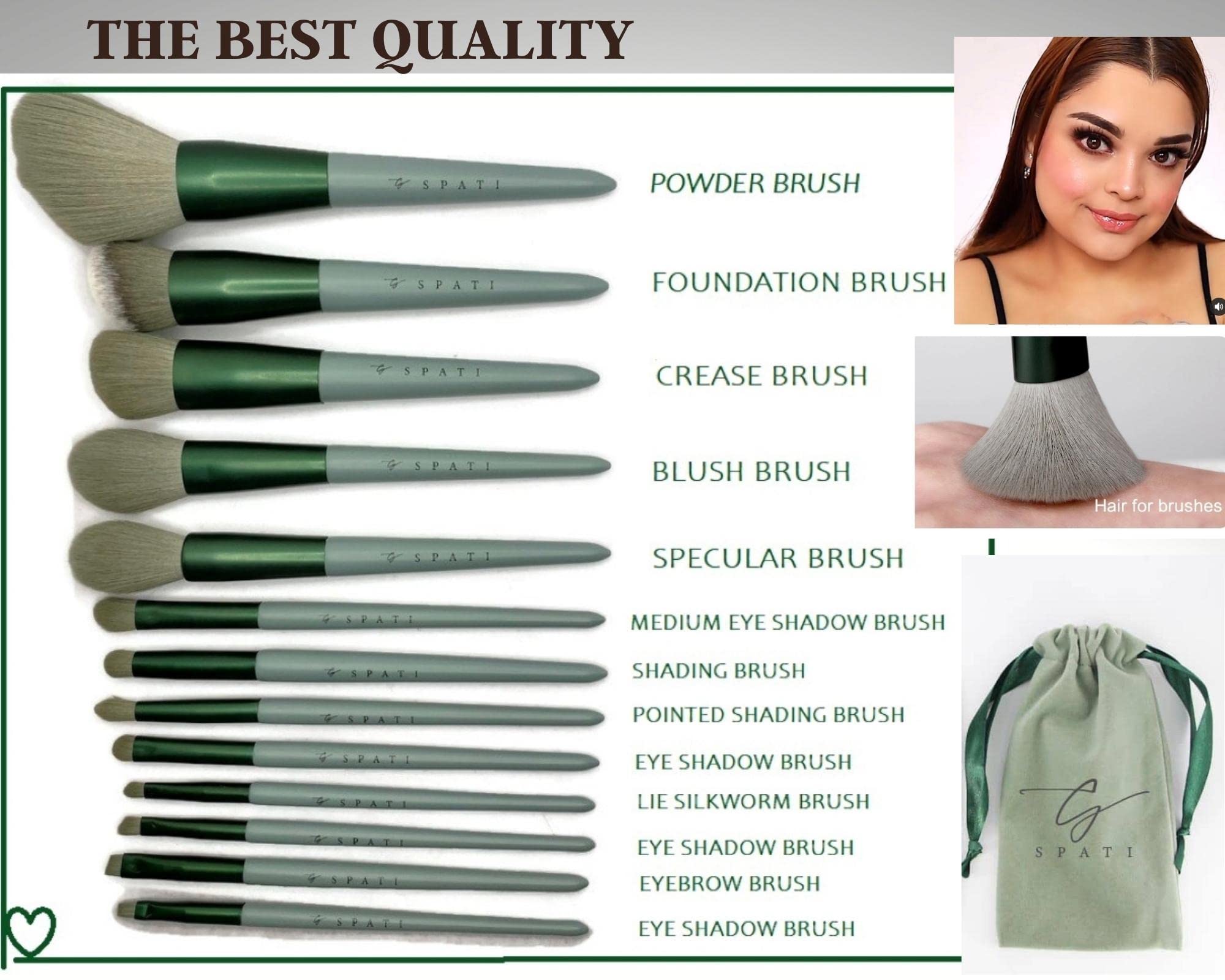 SPATI 13-Piece Premium Synthetic Makeup Brush Set - Foundation, Blending, Powder, Blush, Concealer & Eyeshadow Brushes for Flawless Makeup Application | Perfect for Daily Use, Professional Makeup Artists & Travel