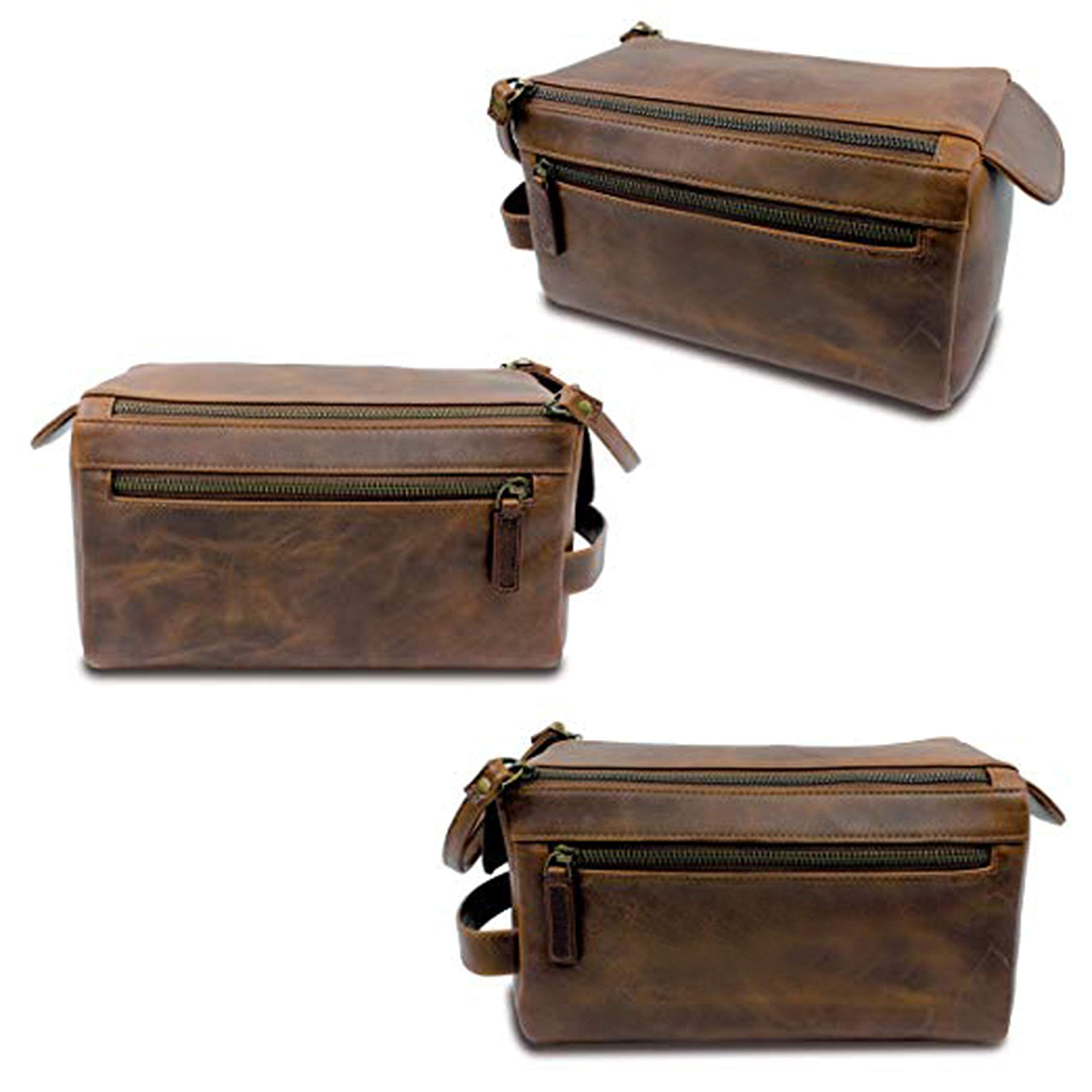 Premium Genuine Buffalo Leather Travel Duffle Bag for Men - Large Weekender Overnight Gym Bag with Toiletry Combo | Durable Sports Duffel for Business Trips, Gym Workouts & Weekend Getaways