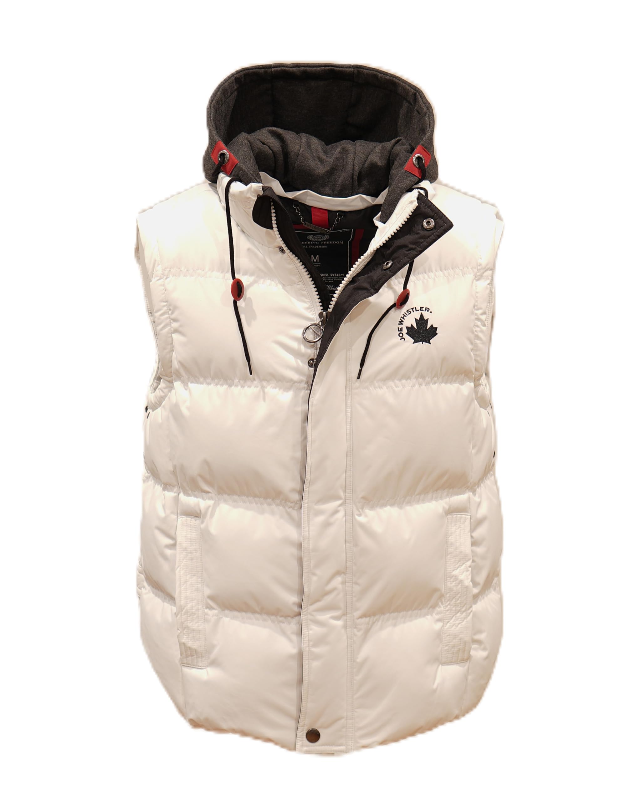 Men's Heavyweight Water-Resistant Puffer Vest with Fleece Hood - Winter Outdoor Hiking, Camping & Casual Wear