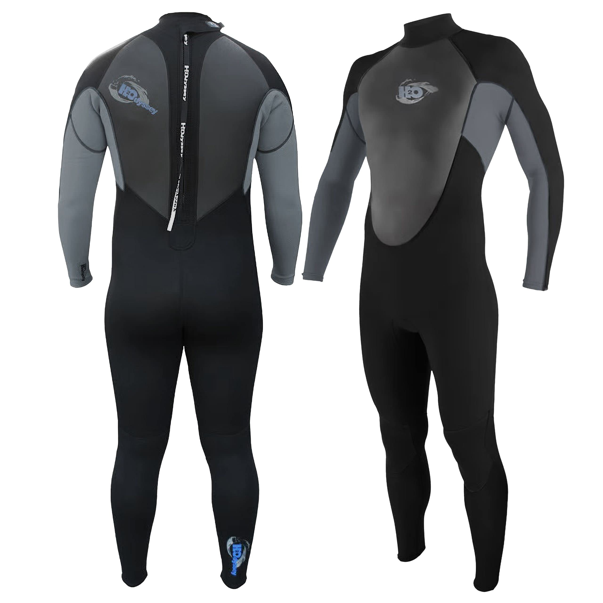 H2Odyssey 3/2mm Men's Vapor Back Zip Wetsuit - Long Sleeve Surfing & Scuba Diving Suit for Warm Water | Perfect for Surfing, Snorkeling, and Deep Sea Diving Adventures
