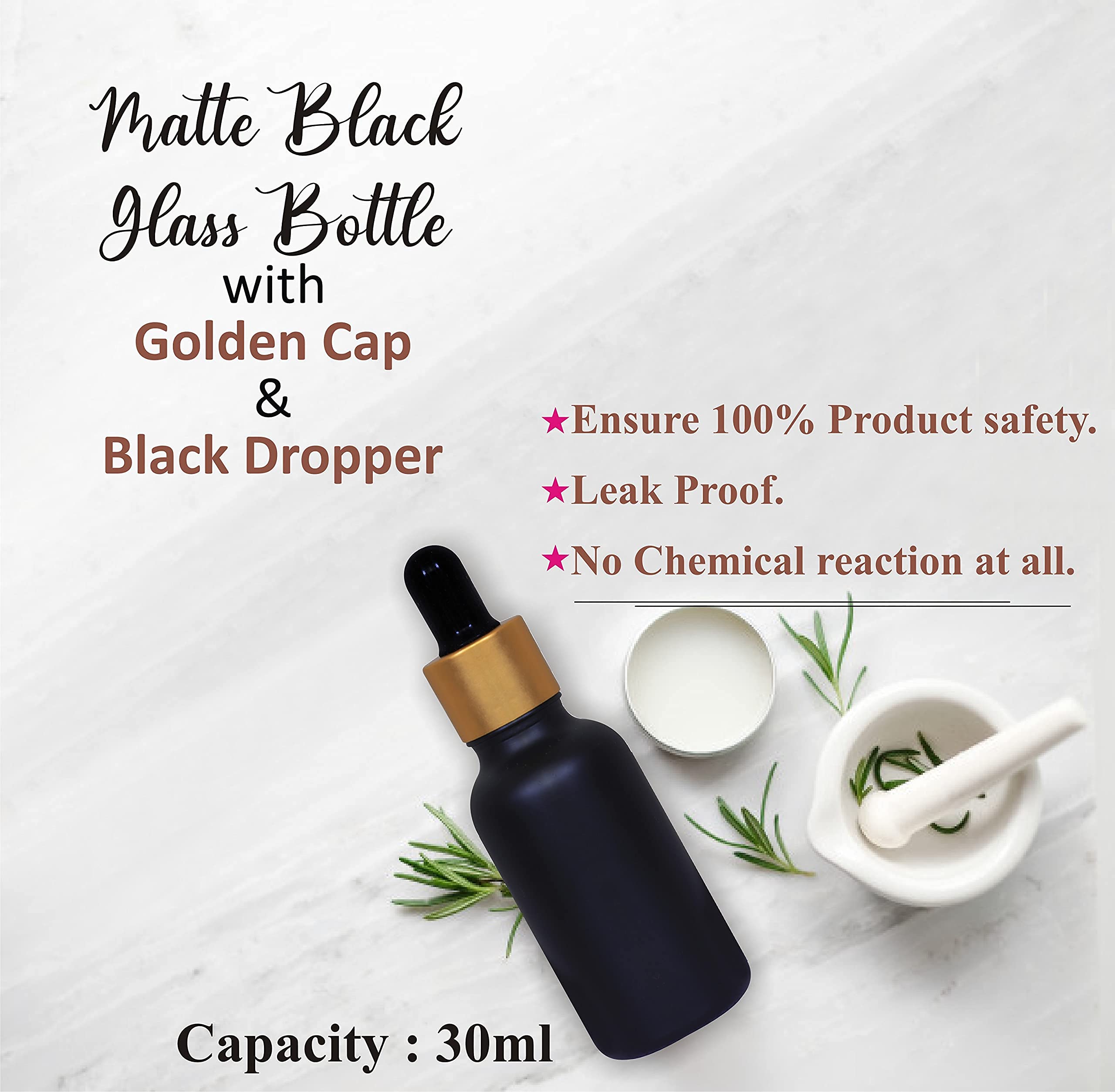 Premium 30ml Gold-Plated Glass Dropper Bottles for Essential Oils, Perfumes & Serums - Multipurpose Empty Containers for DIY Beauty, Aromatherapy & Travel - Pack of 3 (Ideal for Skincare, Fragrance Blending & Gift Packaging)