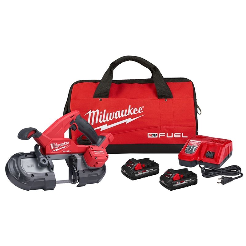 M18 FUEL 18V Brushless Cordless Compact Band Saw Kit (2829-22) - Perfect for Metal Cutting, Plumbing, and DIY Projects