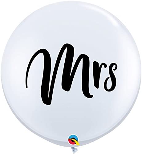 Large 3 Foot Round Mrs Balloon - Premium Latex Party Decorations for Birthday, Wedding & Baby Shower Events