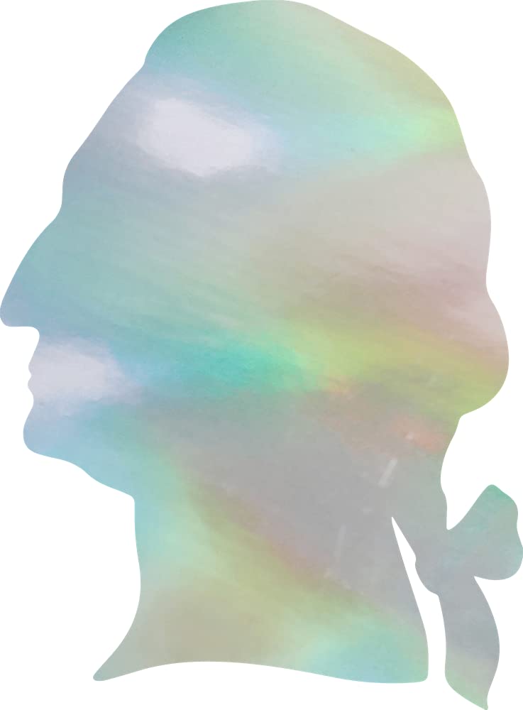 Premium George Washington Hologram Silhouette Vinyl Decals (Set of 2) - Waterproof Stickers for Laptop, Phone, Helmet, Car Window, Bumper, Mug, Cup, Door & Wall Decor - Perfect for Patriotic Home Office, School Projects & Gift Giving