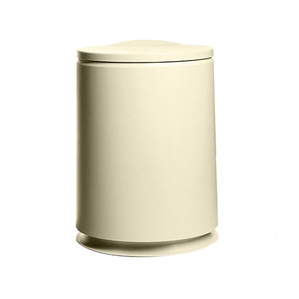 YIFEI2013-SHOP 13 Gallon Plastic Trash Can with Lid - Press Top Step Trash Bin for Kitchen, Bathroom, Living Room, Bedroom - Odor Control Wastebasket, Beige - Perfect for Home, Office & Dorm Use