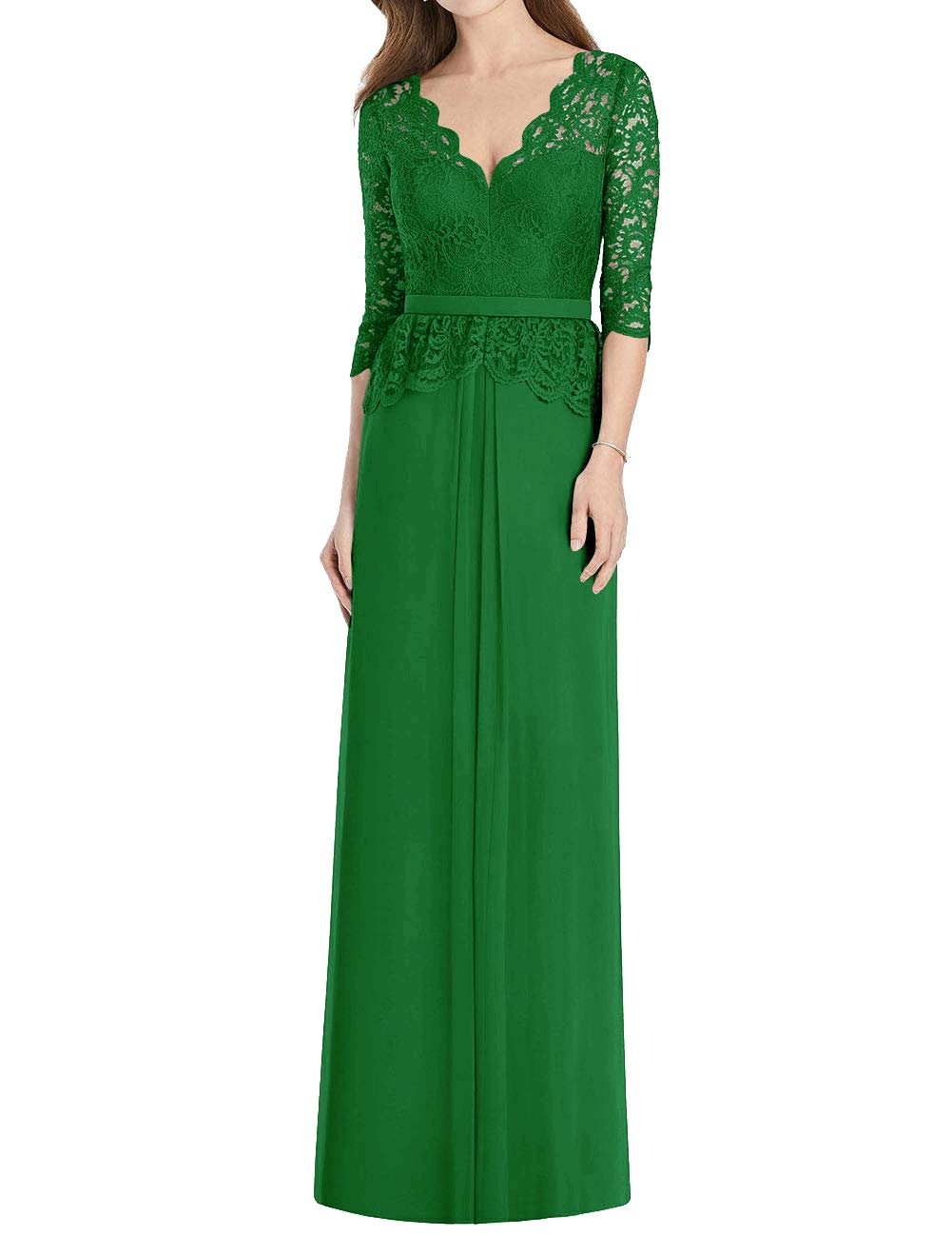 Elegant Long Mother of the Bride Dresses - Chiffon Lace Formal Evening Gowns with Sleeves for Wedding, Cocktail Party & Special Occasions