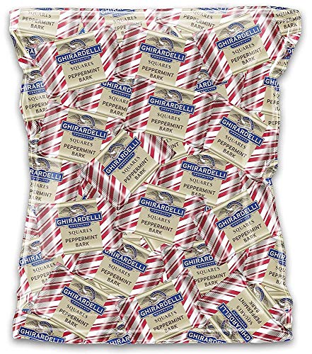 Ghirardelli Peppermint Bark Chocolate Squares - 16oz Bulk Pack (48 Pieces) | Holiday Gifts, Christmas Stocking Stuffers & Party Favors | Premium Dark Chocolate with Crunchy Peppermint Candy
