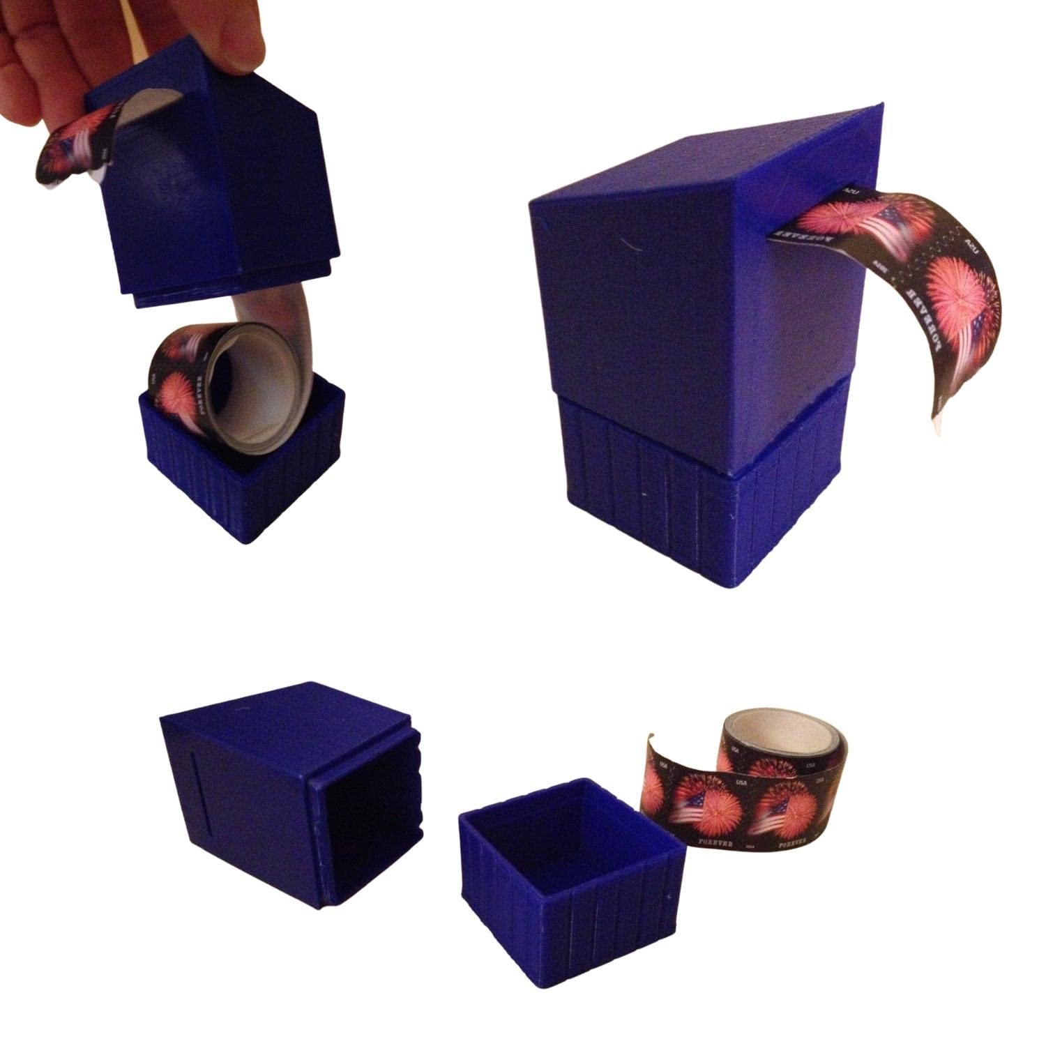 USPS Compatible Mailbox-Shaped Postage Stamp Dispenser for Roll Stamps - Made in USA (PR156-YLW) - Perfect for Offices, Homes & Mailing Stations