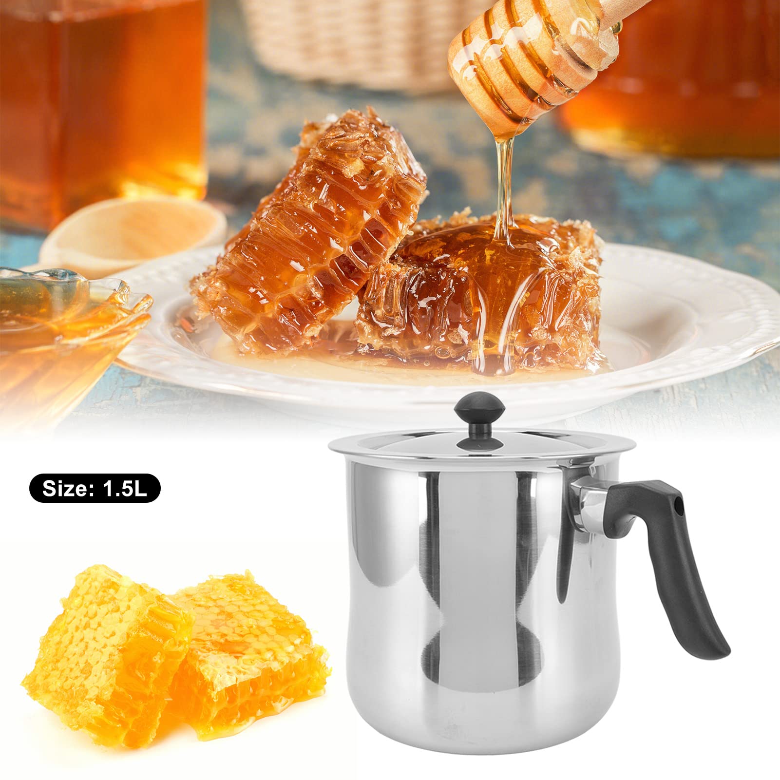 Stainless Steel Wax Melting Pot for Candle Making - 2.5L Wax Pouring Pot for Soy Wax, Beeswax & DIY Soap Making - Perfect for Home Candle Crafting & Small Business Use