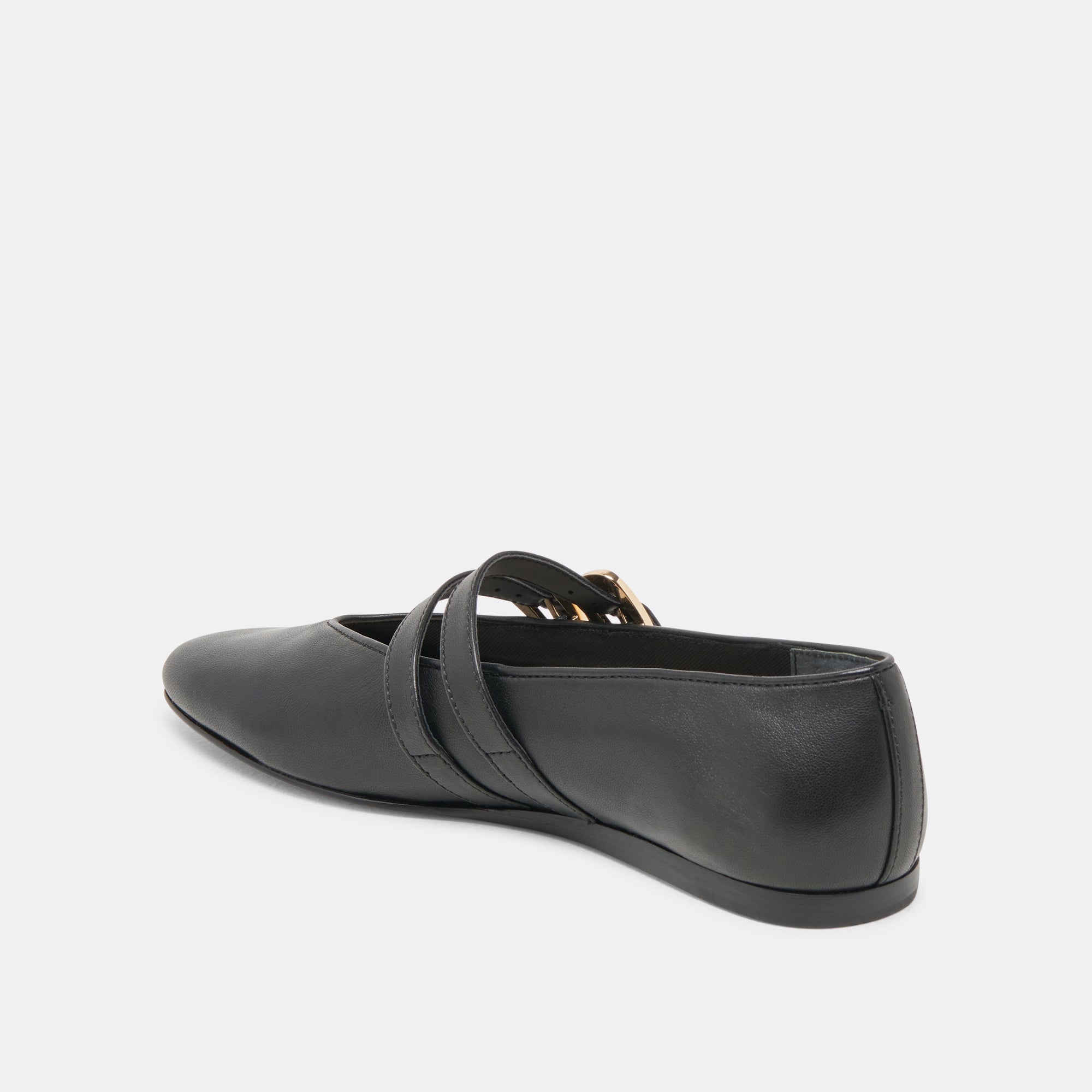BAYLEE Wide Ballet Flats for Women - Black Leather Comfortable Slip On Shoes for Work, Casual & Everyday Wear
