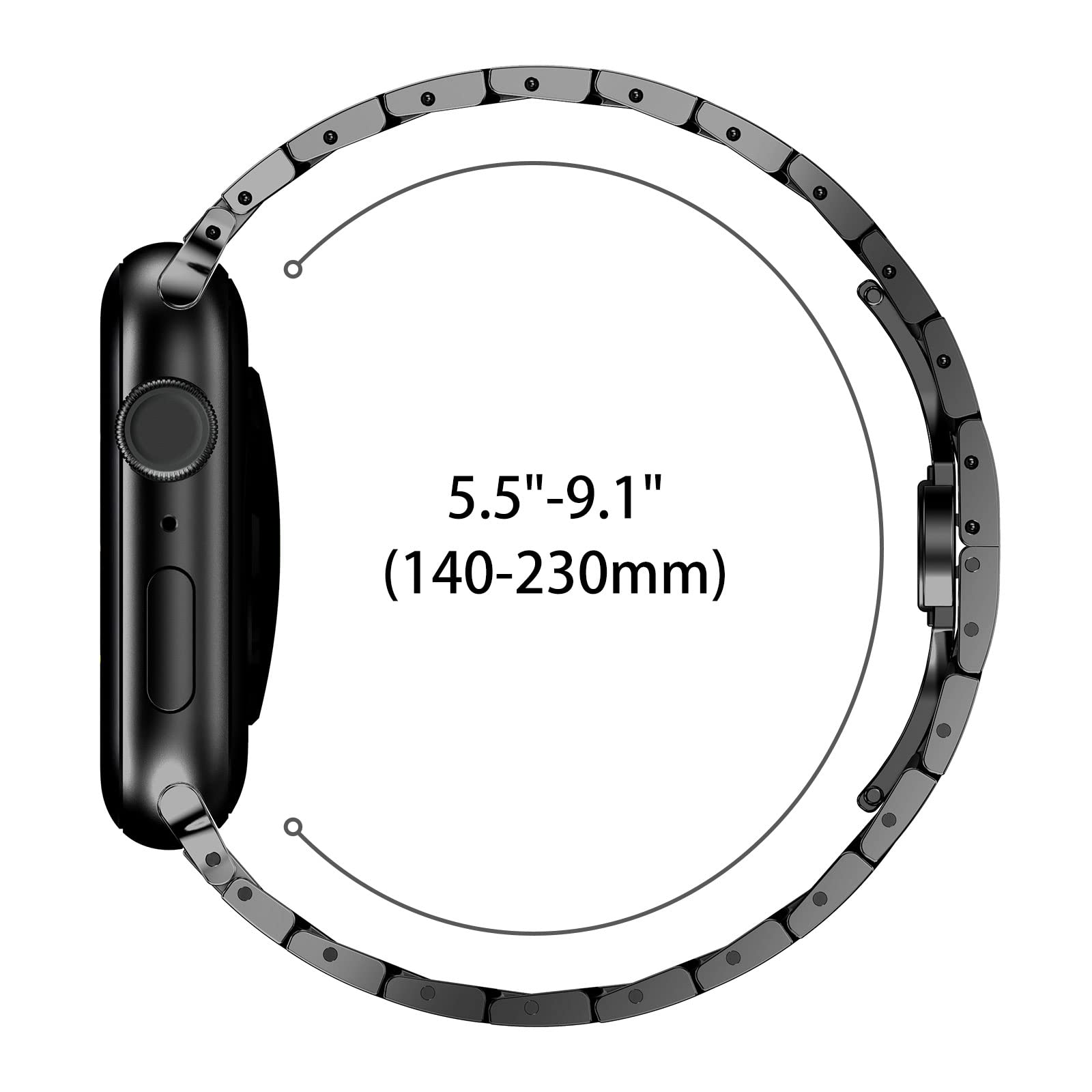 Fullife Stretchy Solo Loop Strap - Adjustable Braided Nylon Sport Band Compatible with Apple Watch 38mm 40mm 41mm 42mm 44mm 45mm - for iWatch Series SE/1/2/3/4/5/6/7/8 - Comfortable Lightweight Wristband for Women & Men - Perfect for Running, Workouts & Everyday Wear