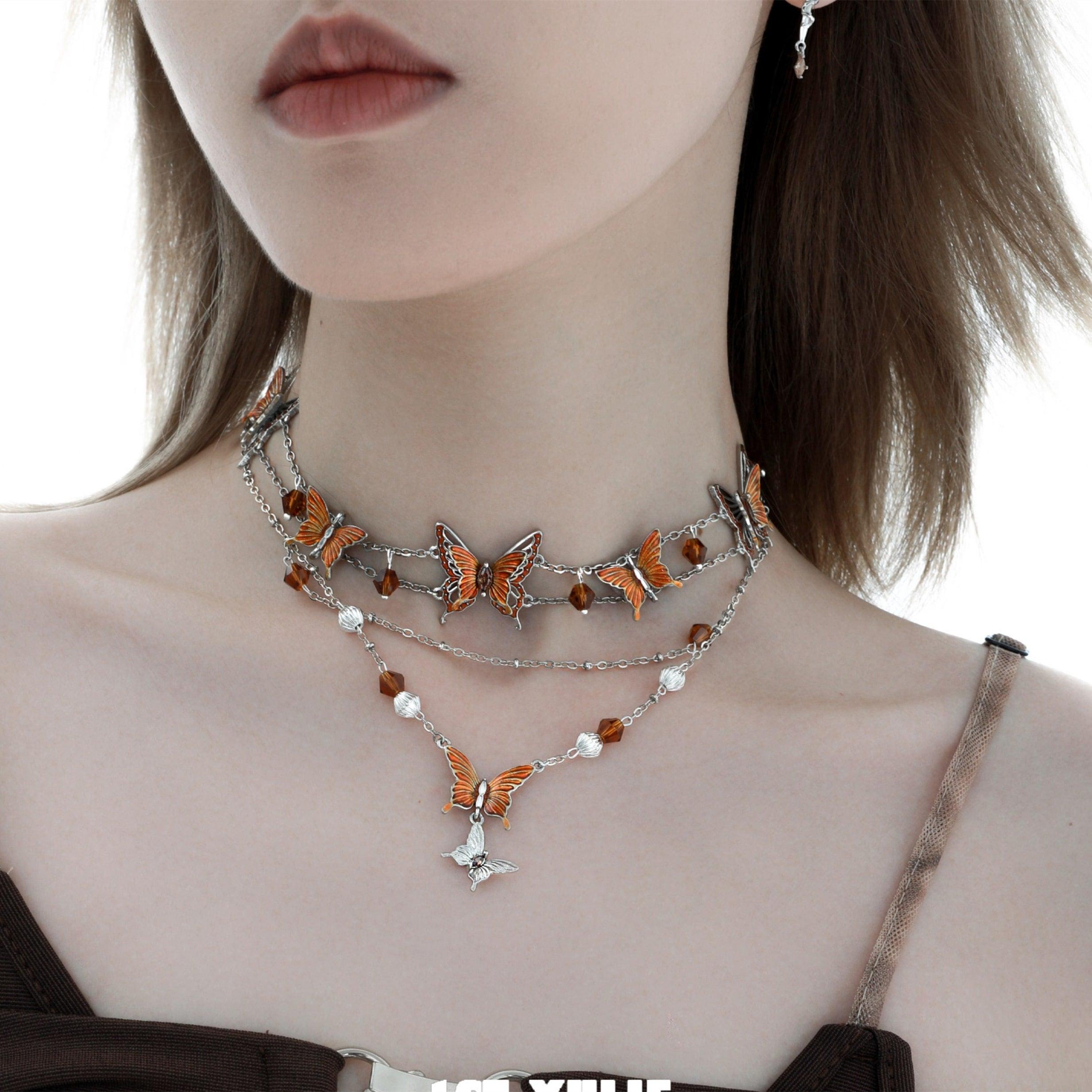 18k Gold Plated Butterfly Crystal Necklace for Women - Elegant Layering Jewelry Gift for Birthday, Anniversary & Valentine's Day | Perfect for Parties, Weddings & Everyday Wear