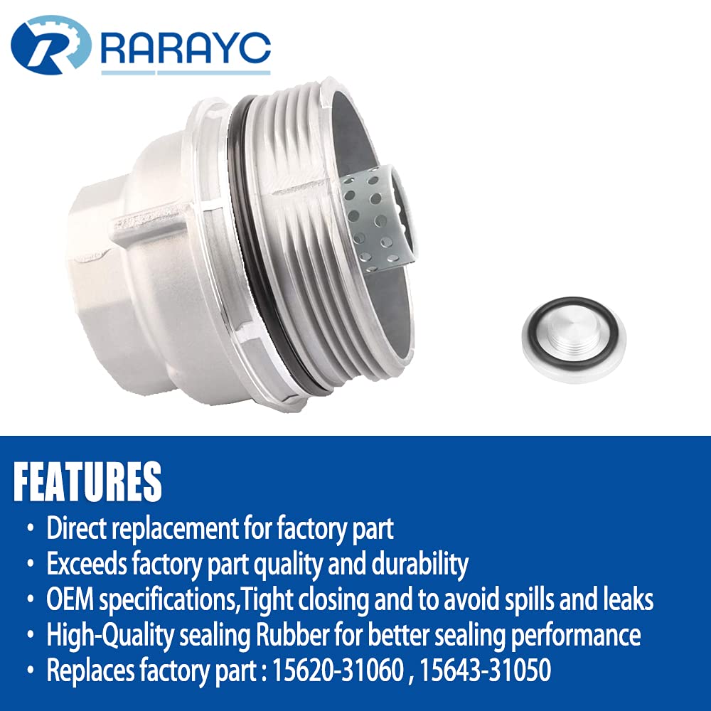 Toyota Oil Filter Housing Cap & Plug Replacement - Compatible with 15620-31060, 15643-31050 | Durable Engine Maintenance Part for Toyota Vehicles | Perfect for DIY Repairs & Professional Mechanics