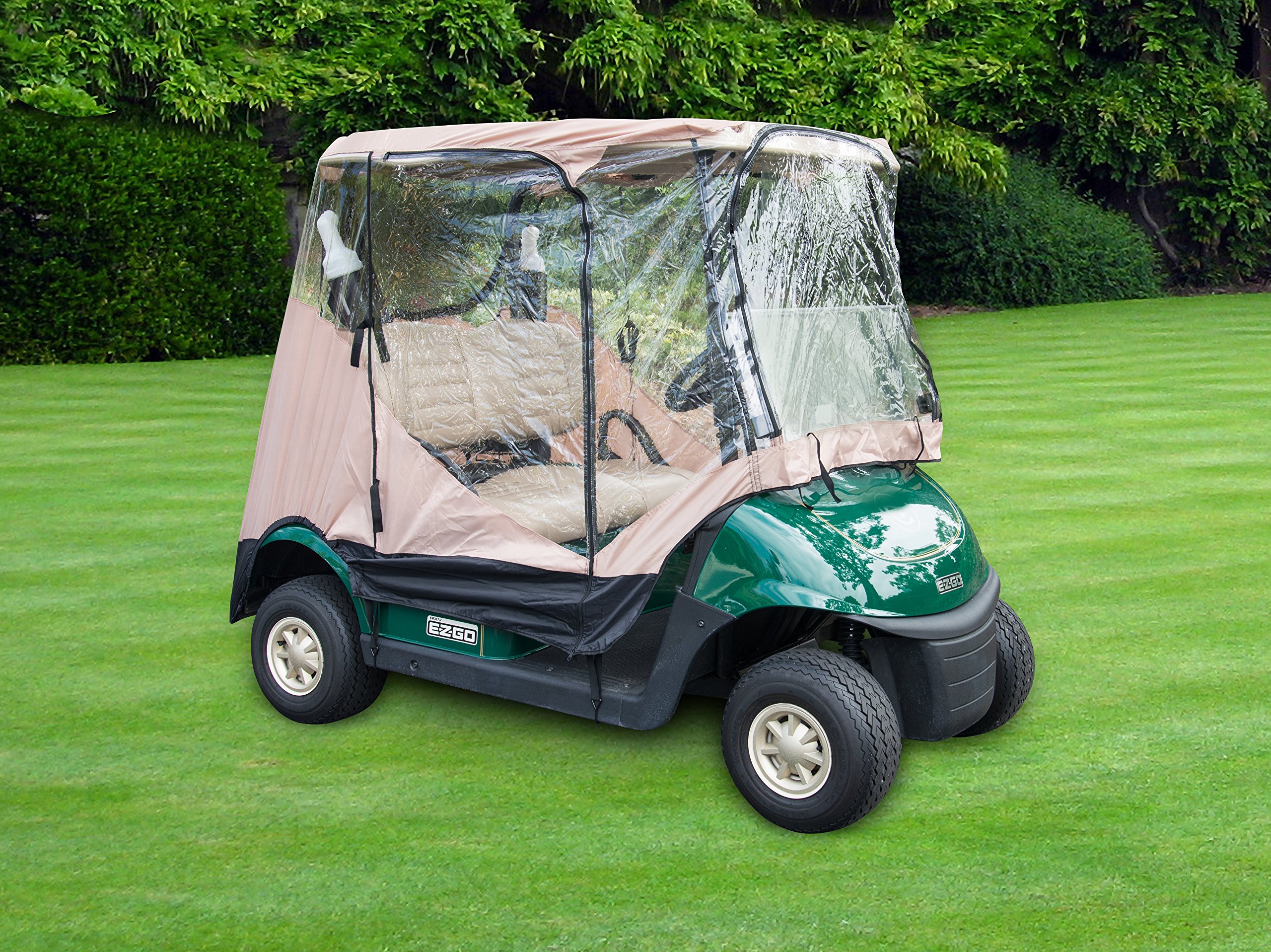 Trademark Innovations Golf Cart Cover Enclosure Protector - Waterproof & UV Resistant for 2-Seater or 4-Seater Golf Carts | All-Weather Protection for Outdoor Storage & Travel