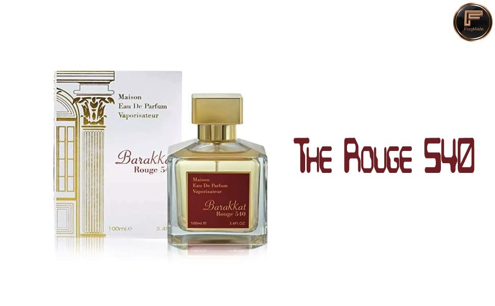 FragMade - B A R A K K A T Rouge 540 EDP (100 ml) Unisex Perfume | Turkish Rose & Bulgarian Rose Scent | Oud & Violet Blend | Long-Lasting Luxury Fragrance for Men & Women | Perfect for Date Night, Special Occasions & Gift Giving