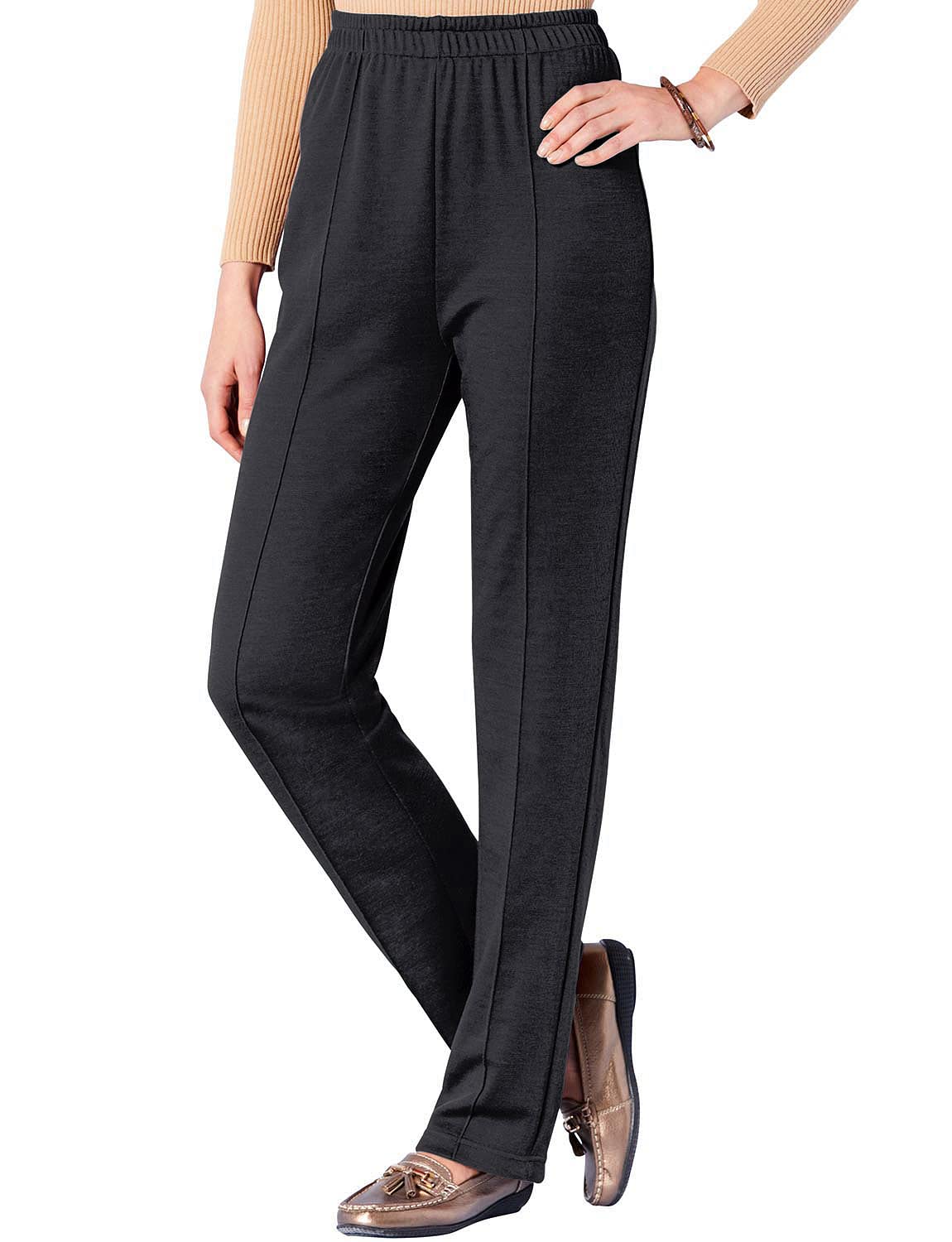 Chums Women's Pull-On Jersey Pants - Comfortable Stretch Casual Trousers for Work, Travel & Everyday Wear