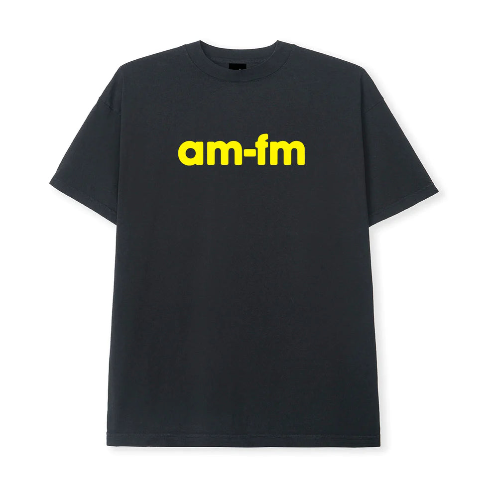 AM FM OG Logo Tee Black - Vintage Retro Graphic T-Shirt for Men & Women - Perfect for Streetwear, Casual Outfits & Music Lovers